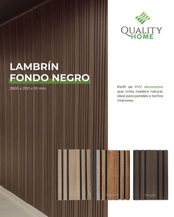lambrin wpc ranurado asimetrico ideal para interiores, con apariencia de madera natural, resistente a humedad, fuego y termitas. facil de instalar, sin mantenimiento y con garantia de hasta veinte años en estructura y tono. perfecto para muros y techos decorativos