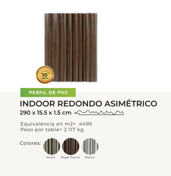Ficha técnica el Panel Redondo Asimétrico ficha tecnica del panel redondo asimetrico de pvc para muros