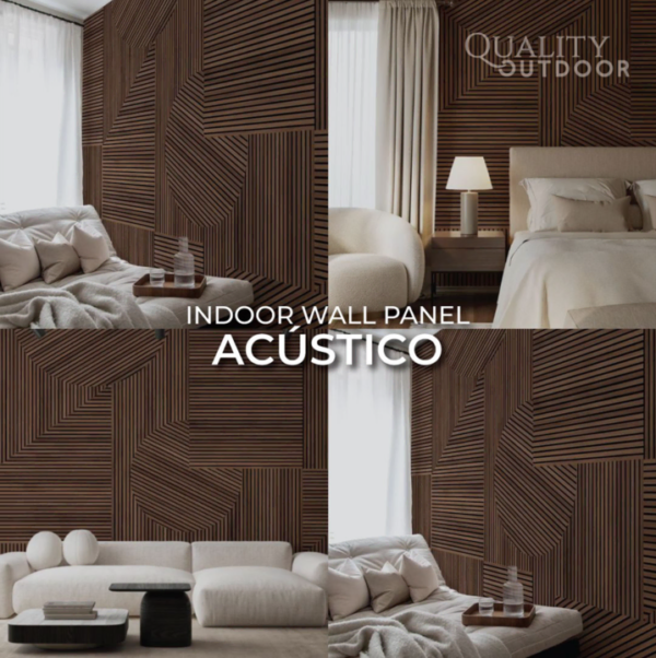 panel wpc acustico quality indoor para estudios de grabacion reduce eco y mejora la claridad del sonido ideal para musica podcast y produccion con acabado tipo madera resistente al agua y facil instalacion