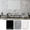 paneles de pvc tipo marmol gris mate quality indoor en cocina con muestrario de acabados: blanco mate, gris mate y negro mate; resistentes a salpicaduras, lavables, antimoho y de instalacion rapida sin obras