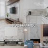 paneles de pvc tipo marmol blanco brillante quality indoor en 4 ambientes: banos, cocinas, salas y oficinas; impermeables, faciles de limpiar y antimoho; acabado brillante que realza vetas reales y oculta imperfecciones; instalacion rapida y bajo mantenimiento