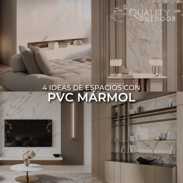 paneles de pvc tipo marmol blanco mate quality indoor en 4 escenas: recamara, comedor, pasillo y techo; acabado mate anti reflejos, resistente a humedad, facil limpieza y mantenimiento minimo; oculta defectos en muros existentes