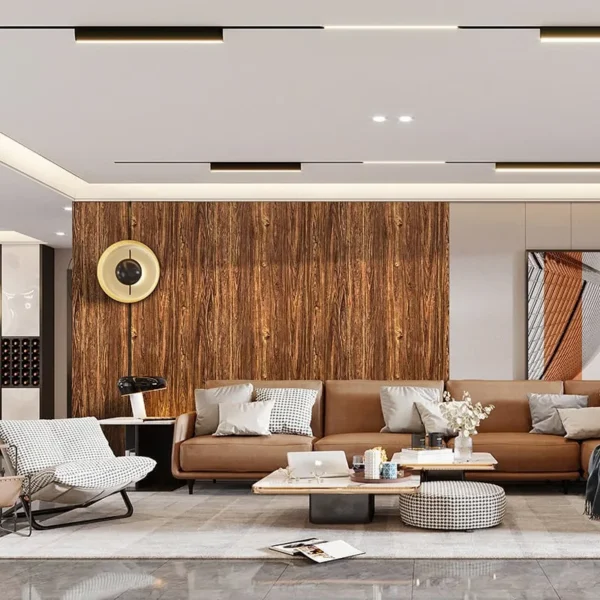 Placa Tipo Madera PVC Veteada Tekno Step placa tipo madera pvc veteada tekno step: revestimiento decorativo ideal para paredes y techos interiores. acabado tipo madera con vetas marcadas que aportan calidez. resistencia, ligereza, cero mantenimiento, instalacion rapida.