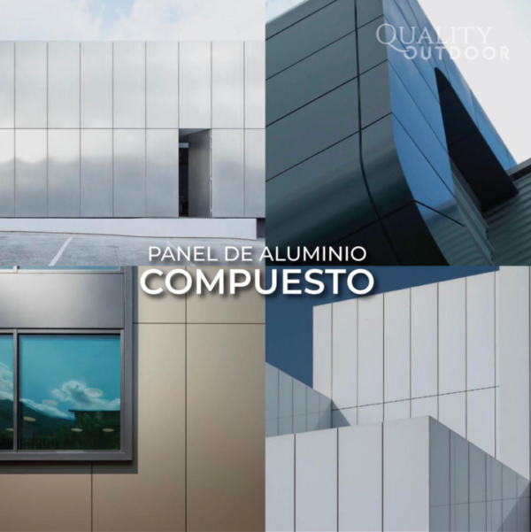 placas alucobond de aluminio compuesto quality outdoor colocadas en fachada de bodegas industriales resistentes al clima y de bajo mantenimiento