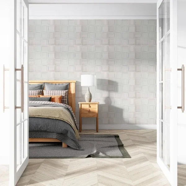 Panel Blanco 3D de PVC Decorativo para Cabecera de Recámara - Baltimore | Tekno Step panel blanco 3d de pvc decorativo para cabecera de recamara modelo baltimore tekno step, efecto tridimensional que realza el dormitorio y facil instalacion