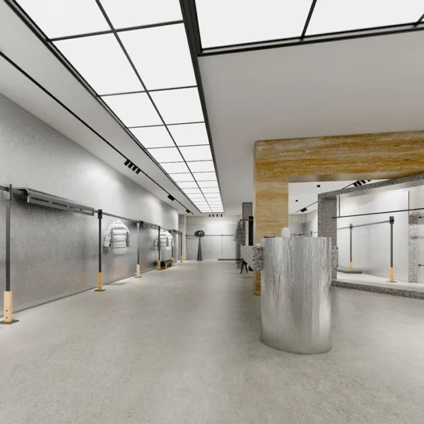 tapiz pvc autoadherible tipo metal tekno step modelo mombasa aplicado en laboratorio, superficie lavable y resistente, ideal para ambientes tecnicos y estetica moderna