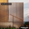 viga exterior wpc tipo madera tekno step | precio economico en mexico celosia en entrada principal, acabado teak, aspecto decorativo, resistente a plagas y moho, mantenimiento minimo, ideal para fachadas