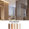 viga perfil de pvc interior como celosia en estancia residencial mostrando los tonos disponibles nogal oak parota y sand combinando estilo natural y alta resistencia