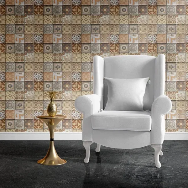 Panel 3D para Pared XPC Autoadherible Tekno Step - Modelo Cáceres | Efecto azulejo para baño moderno panel 3d para pared xpc autoadherible tekno step modelo caceres efecto azulejo instalado en baño resistente a vapor y facil mantenimiento