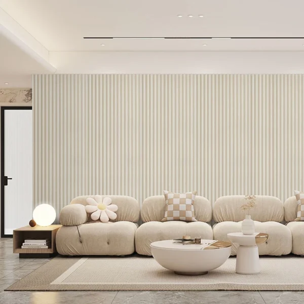 lambrin wpc tekno step para interiores tono amanhecer nueva propuesta decorativa hidrorresistente con acabado tipo madera perfecto para salas cocinas banos oficinas y espacios modernos facil de limpiar y mantener con instalacion sencilla y durable