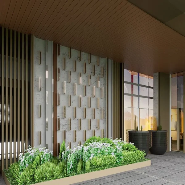 revestimiento wall cladding wpc redwood tekno step para techo o muro, resistencia uv y humedad, apariencia calida tipo madera y excelente costo eficiencia para exteriores