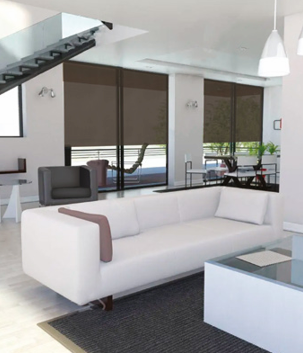 persianas screen enrollables 2900-5% vertilux: recubrimiento para ventanas profesional con control solar, visibilidad exterior y bloqueo uv del 95%. malla solar screen de poliester + PVC ideal para hogares y oficinas.