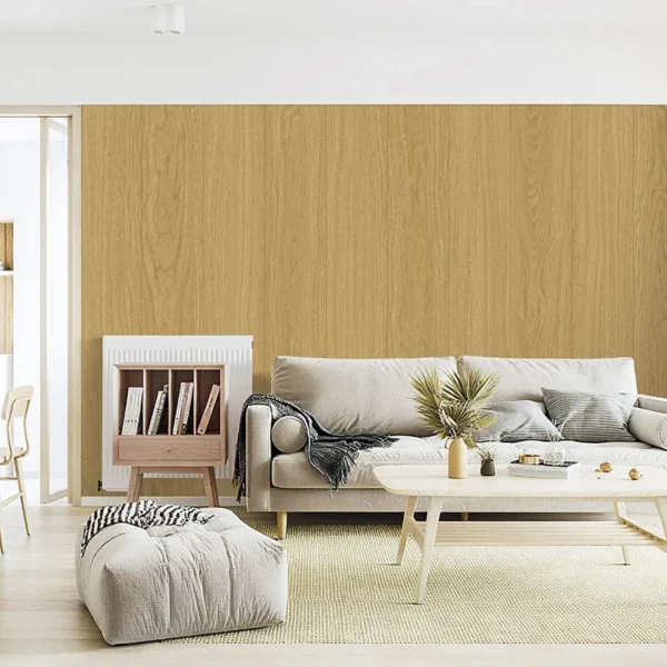 revestimiento pvc tekno step acabado madera modelo birch ember nueva coleccion vistawood, ligero, instalacion rapida sistema lengueta ranura y superficie resistente a desgaste en muros interiores