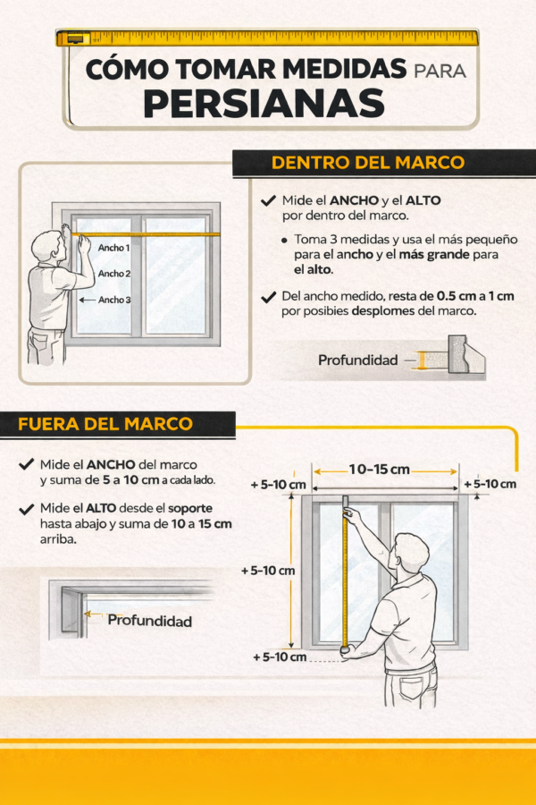 Instructivo de toma de medidas para persianas instructivo de toma de medidas para persianas para dentro de marco y fuera de marco
