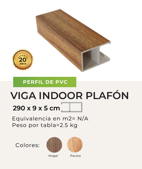 ficha tecnica de las vigas de pvc para techo interior quality indoor con medidas y conversión por pieza