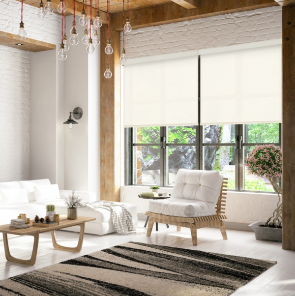 persianas semi traslucidas bimini vertilux enrollables: persianas decorativas que suavizan la luz natural en interiores, mantienen la privacidad desde el exterior, ideales en arquitectura interior, diseño residencial contemporaneo y espacios corporativos.