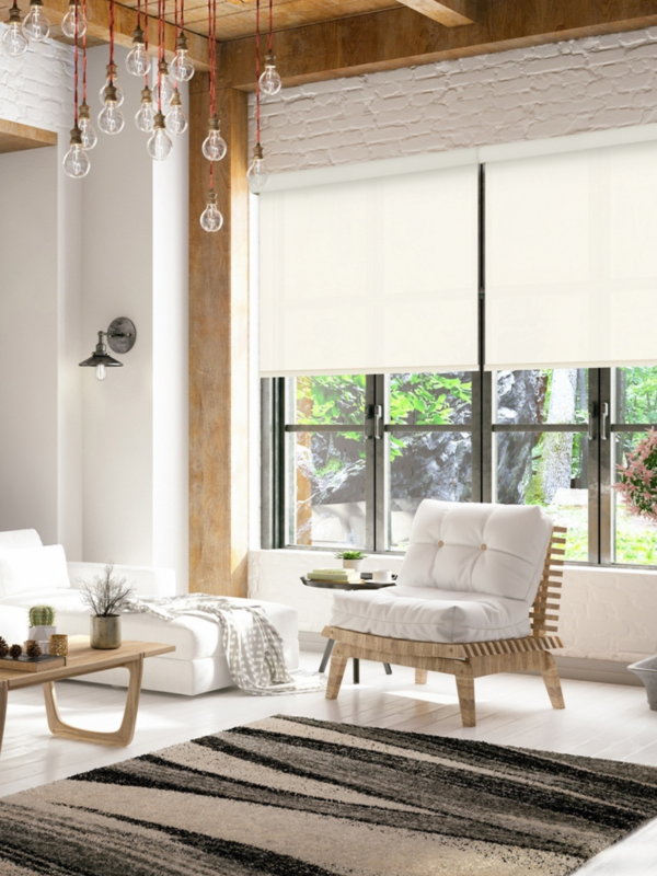 persianas semi traslucidas bimini vertilux enrollables: persianas decorativas que suavizan la luz natural en interiores, mantienen la privacidad desde el exterior, ideales en arquitectura interior, diseño residencial contemporaneo y espacios corporativos.