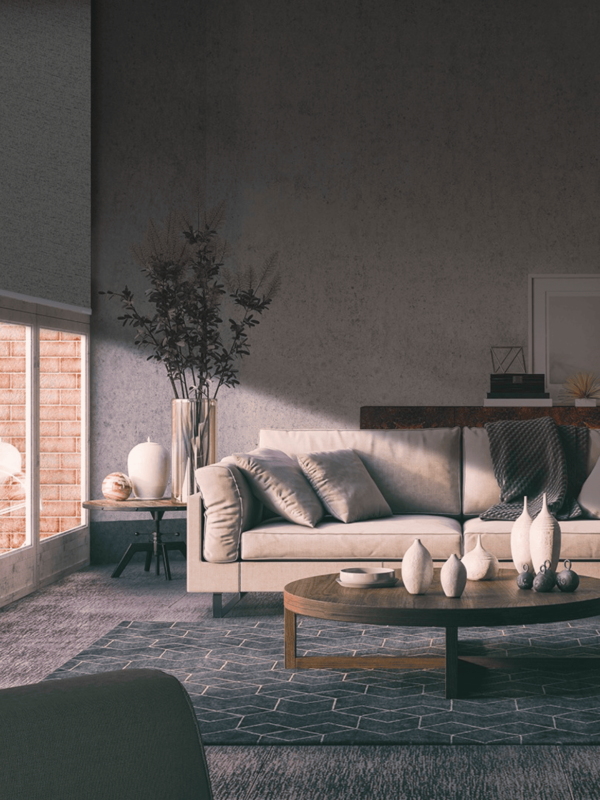 persiana blackout enrollable captiva vertilux con textura textil decorativa y bloqueo total de luz. privacidad desde el exterior compatible con sistemas manuales o motorizados. ideal para proyectos residenciales y comerciales modernos.