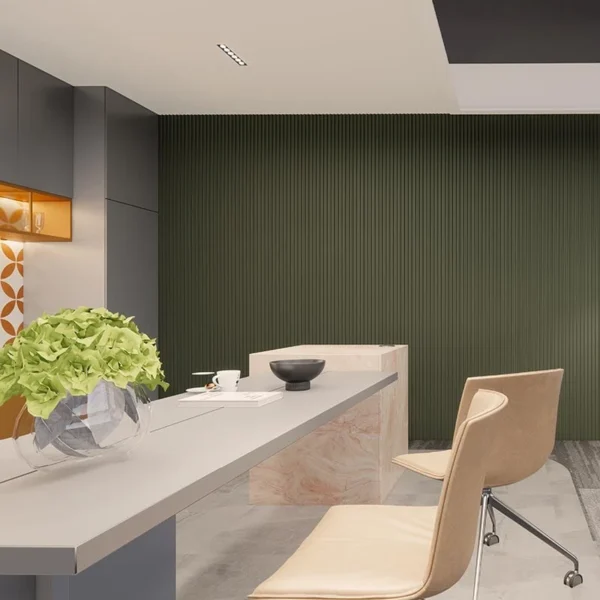 lambrin pvc media luna interior tekno step azeitona detalle textura y acabado tipo madera panel ondulado resistente ideal para muros y techos interiores modernos