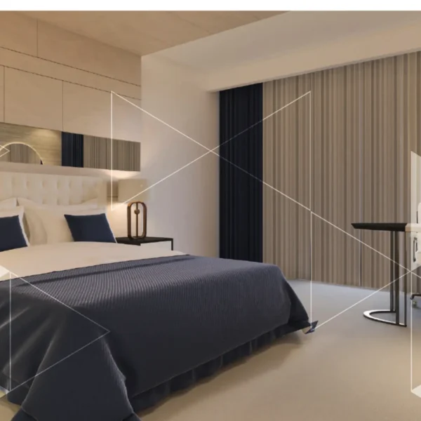 Cortina blackout Vertilux Nighttime instalada en un ambiente interior