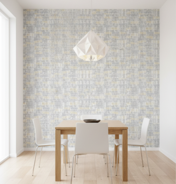 Papel tapiz gris tipo piedra con destellos dorados | Shine 92-2604