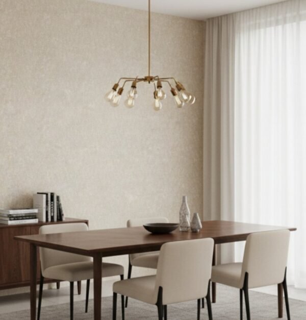 Papel tapiz beige efecto concreto con destellos dorados | Shine 92-3406