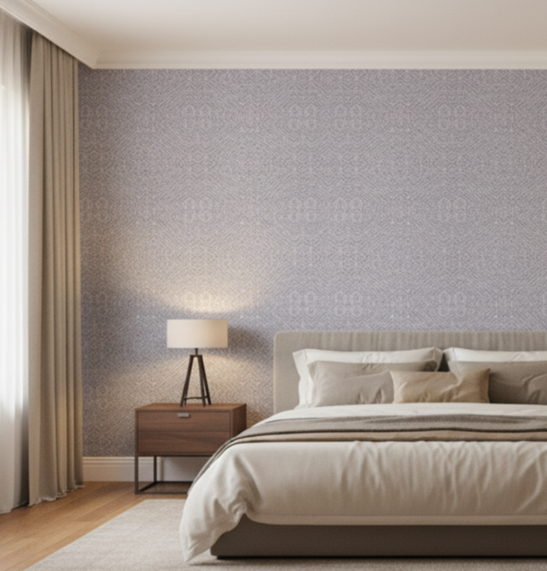 Papel tapiz gris abstracto con destellos plateados para muro de acento | Matiz 92E-0505