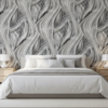 Papel tapiz gris con ondas con destellos dorados | Matiz 92G-0801