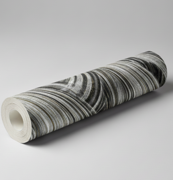 Papel tapiz gris con ondas con destellos dorados | Matiz 92G-0801