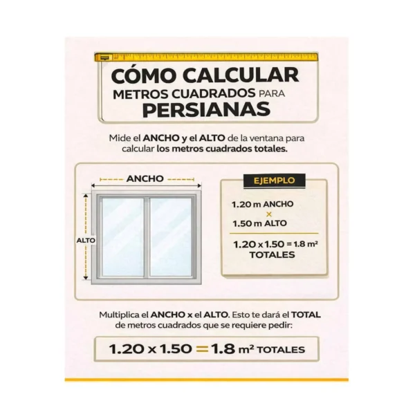 Instructivo para calcular metros cuadrados de una persiana