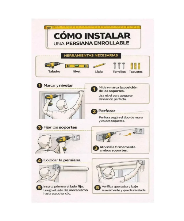 Instructivo de instalación de una persiana enrollable