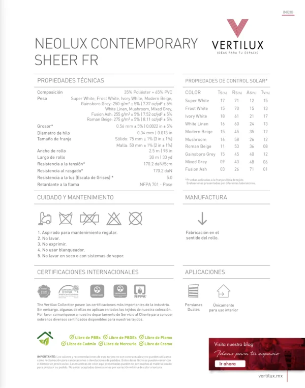 persiana-sheer-contemporary-super-white-vertilux-ficha-tecnica Persiana Sheer Contemporary Sheer FR Mixed Grey Vertilux
